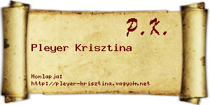 Pleyer Krisztina névjegykártya